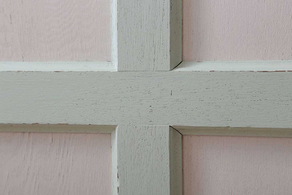 アンティークペイント　ミントグリーン×アンティークホワイト　ドア