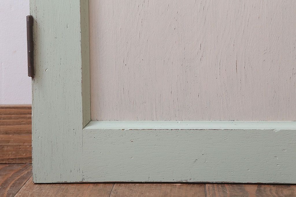 アンティークペイント　ミントグリーン×アンティークホワイト　ドア