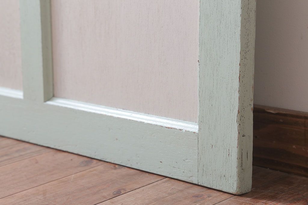 アンティークペイント　ミントグリーン×アンティークホワイト　ドア