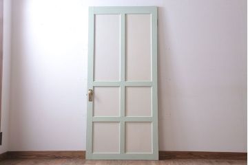 アンティークペイント　ミントグリーン×アンティークホワイト　ドア