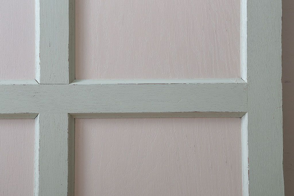 アンティークペイント　ミントグリーン×アンティークホワイト　ドア