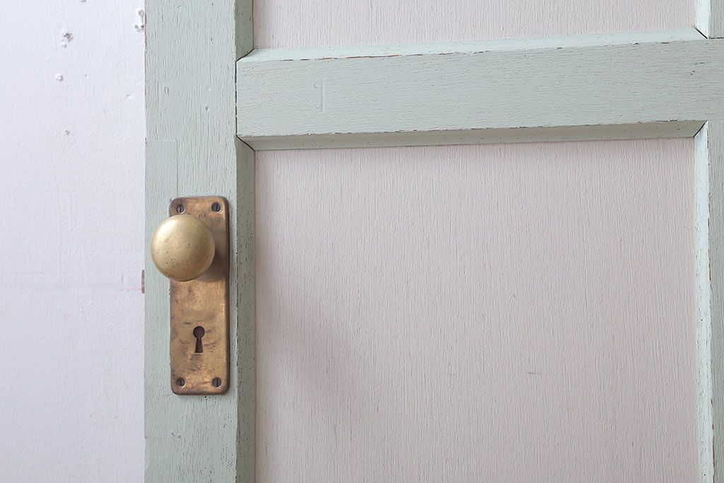 アンティークペイント　ミントグリーン×アンティークホワイト　ドア