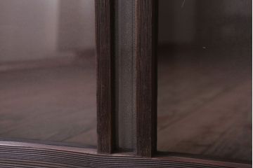 アンティーク　銀モールガラス!古い木の引き戸2枚セット(窓)