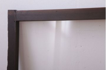 アンティーク　銀モールガラス!古い木の引き戸2枚セット(窓)