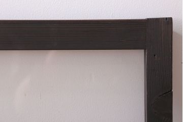 アンティーク　銀モールガラス!古い木の引き戸2枚セット(窓)