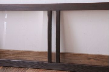 アンティーク　銀モールガラス!古い木の引き戸2枚セット(窓)