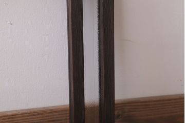 アンティーク　銀モールガラス!古い木の引き戸2枚セット(窓)