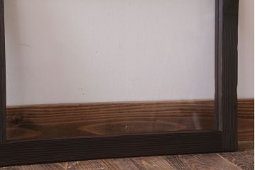 アンティーク　銀モールガラス!古い木の引き戸2枚セット(窓)