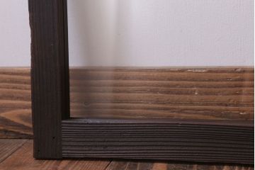 アンティーク　銀モールガラス!古い木の引き戸2枚セット(窓)