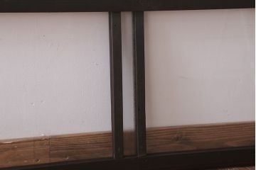 アンティーク　銀モールガラス!古い木の引き戸2枚セット(窓)