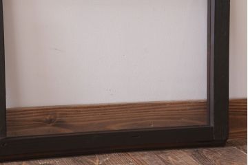 アンティーク　銀モールガラス!古い木の引き戸2枚セット(窓)