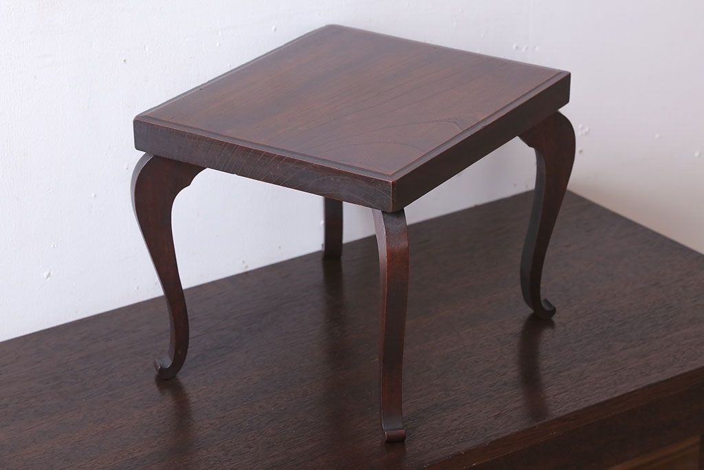 アンティーク雑貨　和製アンティーク　脚付き!古い欅材の花台