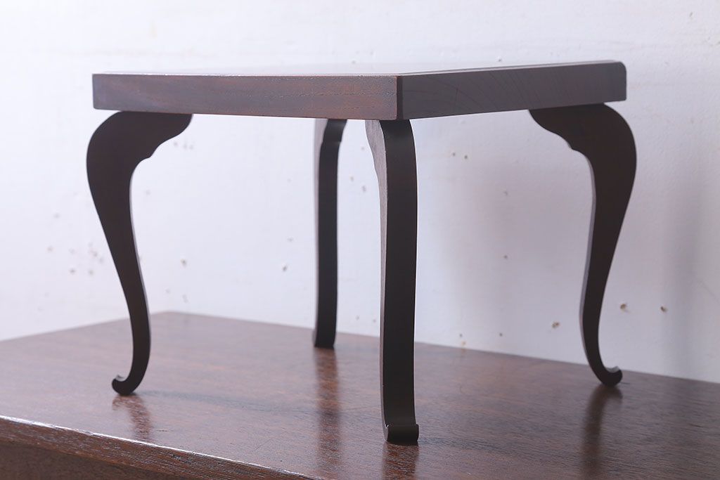 アンティーク雑貨　和製アンティーク　脚付き!古い欅材の花台