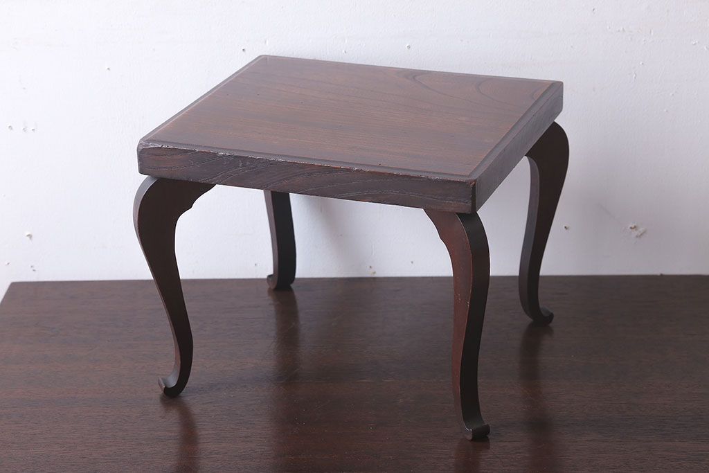 アンティーク雑貨　和製アンティーク　脚付き!古い欅材の花台