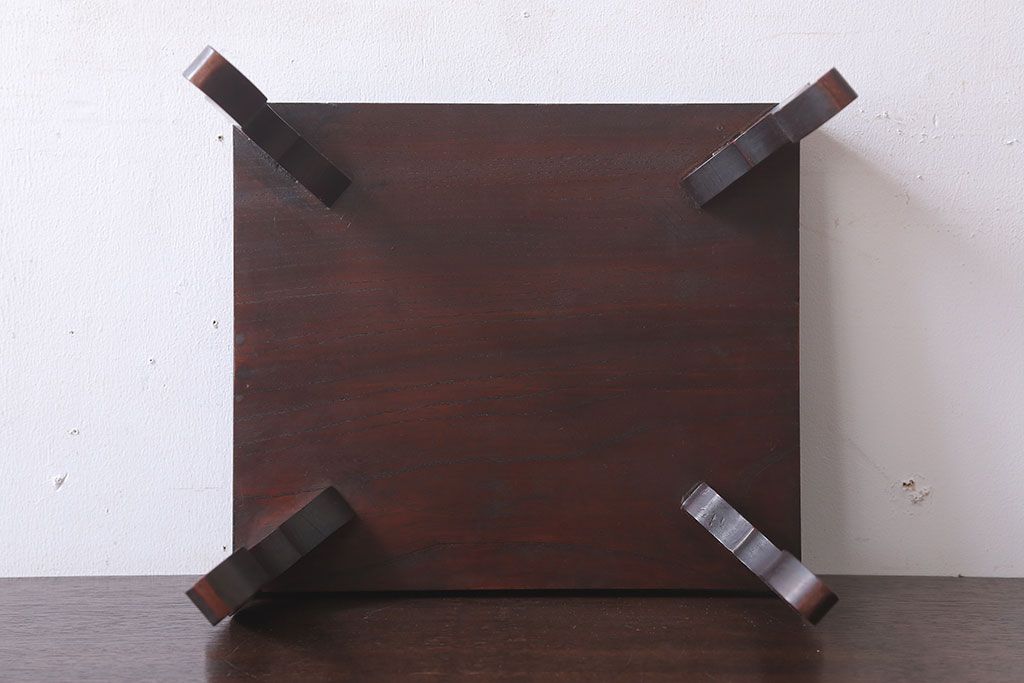 アンティーク雑貨　和製アンティーク　脚付き!古い欅材の花台