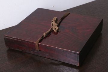 アンティーク雑貨　古民具・骨董　明治〜大正期　漆塗り!古い小物収納箱(文箱・木箱・小箱)