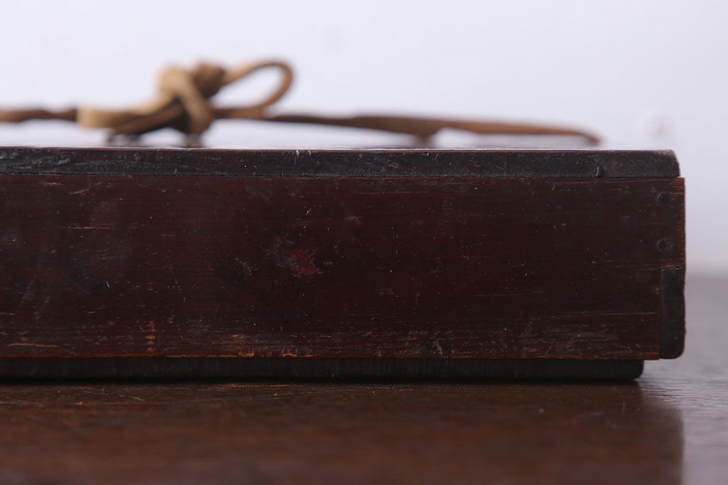 アンティーク雑貨　古民具・骨董　明治〜大正期　漆塗り!古い小物収納箱(文箱・木箱・小箱)