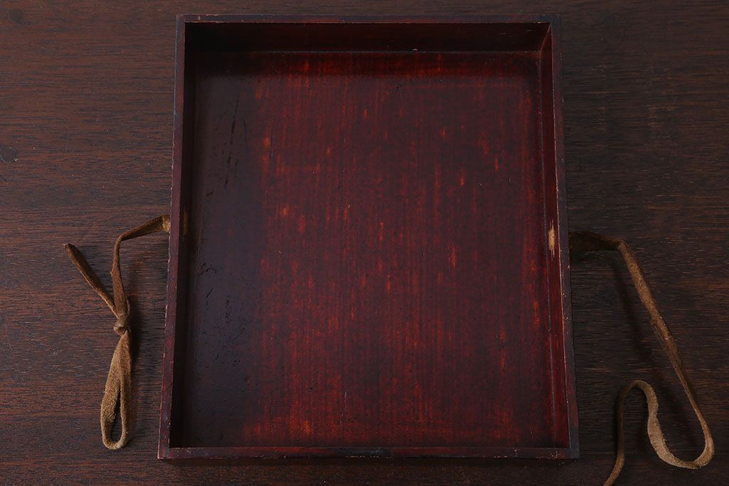 アンティーク雑貨　古民具・骨董　明治〜大正期　漆塗り!古い小物収納箱(文箱・木箱・小箱)