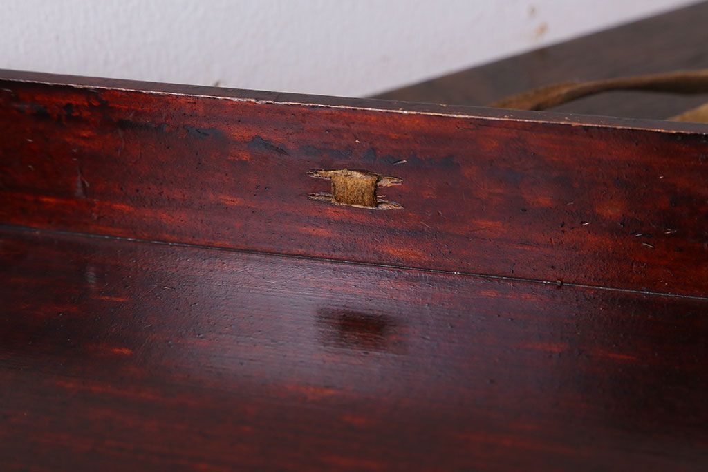 アンティーク雑貨　古民具・骨董　明治〜大正期　漆塗り!古い小物収納箱(文箱・木箱・小箱)