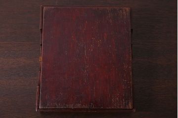 アンティーク雑貨　古民具・骨董　明治〜大正期　漆塗り!古い小物収納箱(文箱・木箱・小箱)