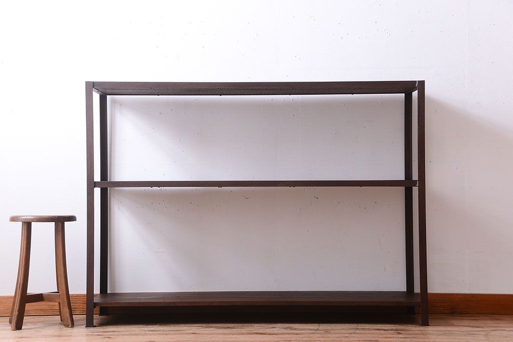 ラフジュ工房オリジナル　シンプルな背の低いアイアンラック(1)