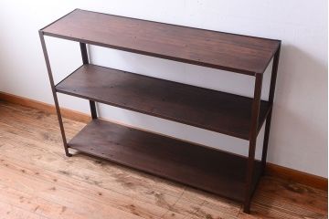 ラフジュ工房オリジナル　シンプルな背の低いアイアンラック(1)