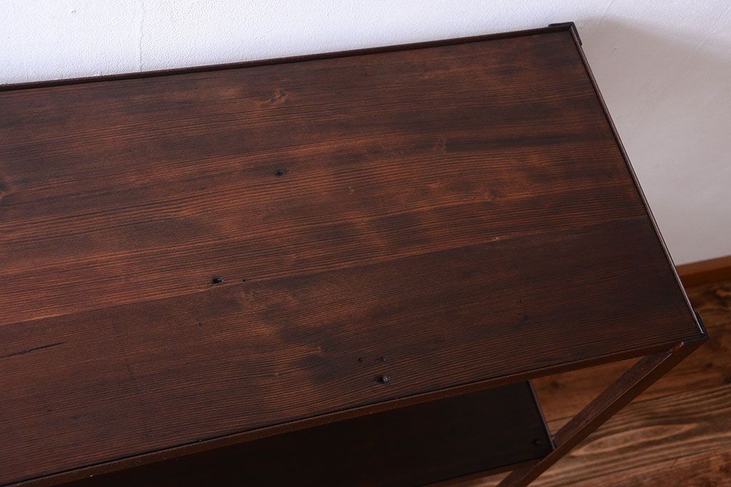 ラフジュ工房オリジナル　シンプルな背の低いアイアンラック(1)