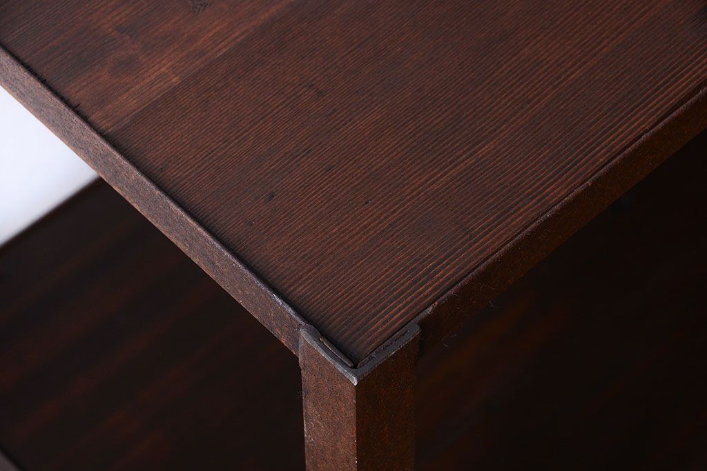 ラフジュ工房オリジナル　シンプルな背の低いアイアンラック(1)