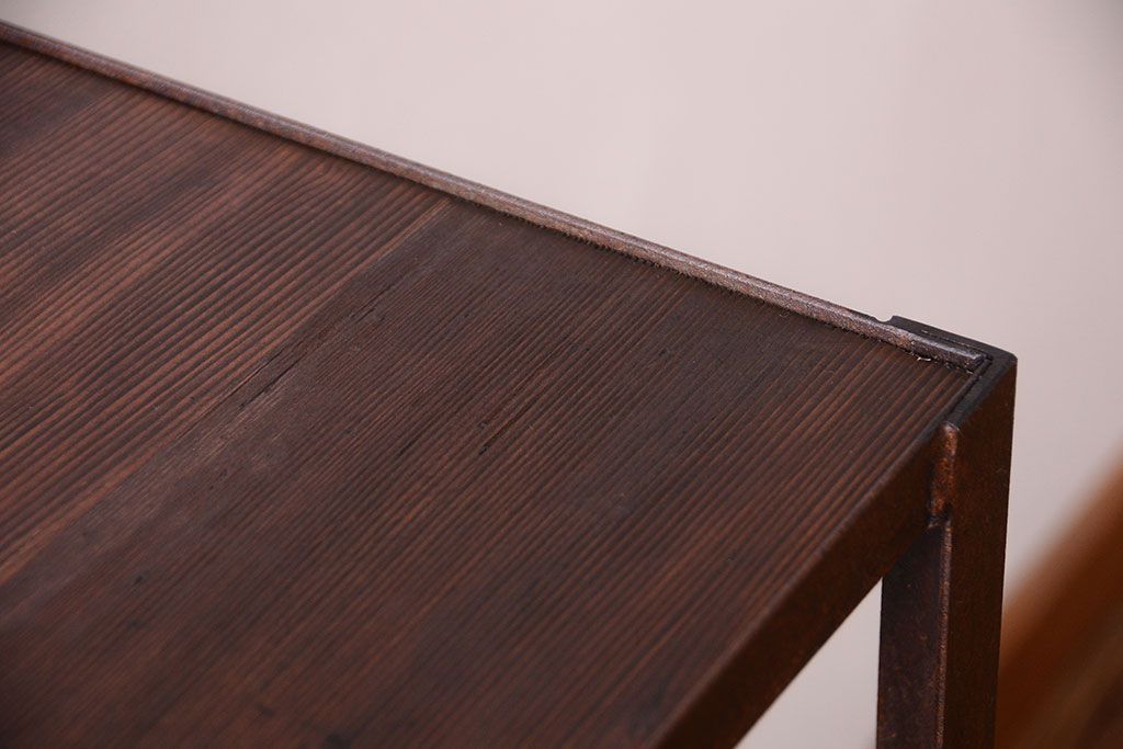 ラフジュ工房オリジナル　シンプルな背の低いアイアンラック(1)