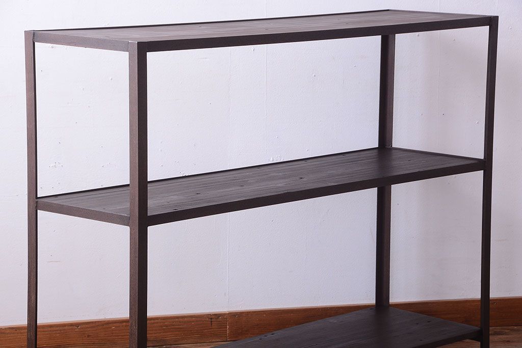 ラフジュ工房オリジナル　シンプルな背の低いアイアンラック(1)