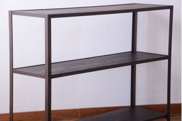 ラフジュ工房オリジナル　シンプルな背の低いアイアンラック(1)