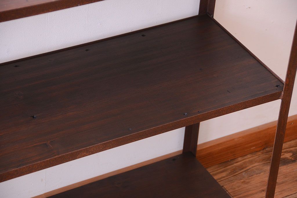 ラフジュ工房オリジナル　シンプルな背の低いアイアンラック(1)