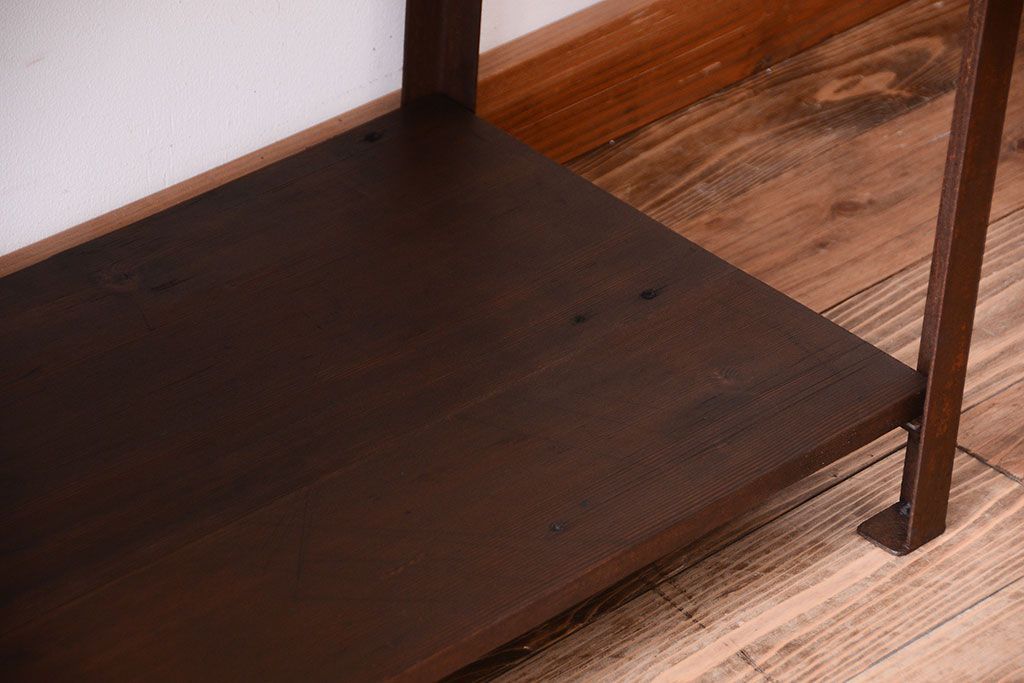 ラフジュ工房オリジナル　シンプルな背の低いアイアンラック(1)