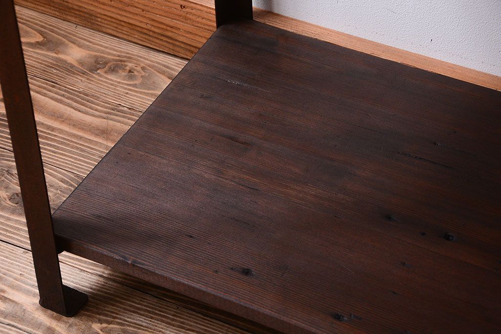 ラフジュ工房オリジナル　シンプルな背の低いアイアンラック(1)