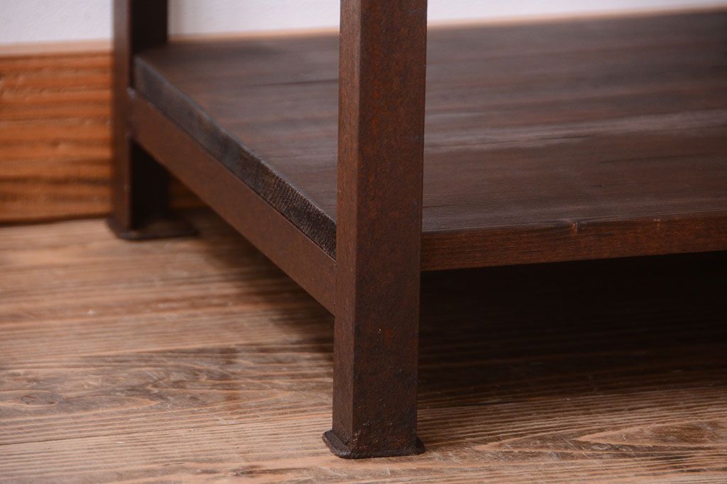 ラフジュ工房オリジナル　シンプルな背の低いアイアンラック(1)