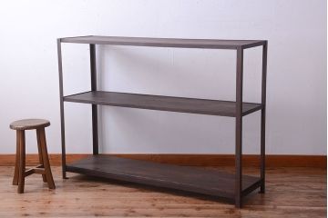 ラフジュ工房オリジナル　シンプルな背の低いアイアンラック(1)