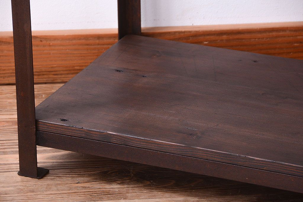 ラフジュ工房オリジナル　シンプルな背の低いアイアンラック(1)