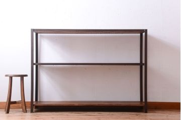 ラフジュ工房オリジナル　シンプルな背の低いアイアンラック(2)