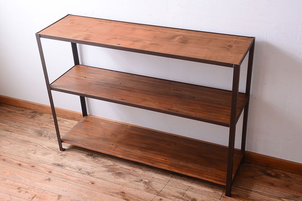 ラフジュ工房オリジナル　シンプルな背の低いアイアンラック(2)