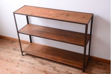 ラフジュ工房オリジナル　シンプルな背の低いアイアンラック(2)