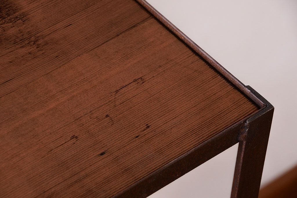 ラフジュ工房オリジナル　シンプルな背の低いアイアンラック(2)