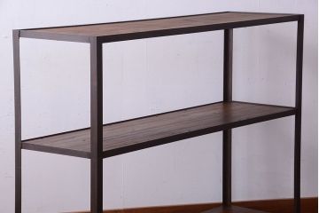 ラフジュ工房オリジナル　シンプルな背の低いアイアンラック(2)