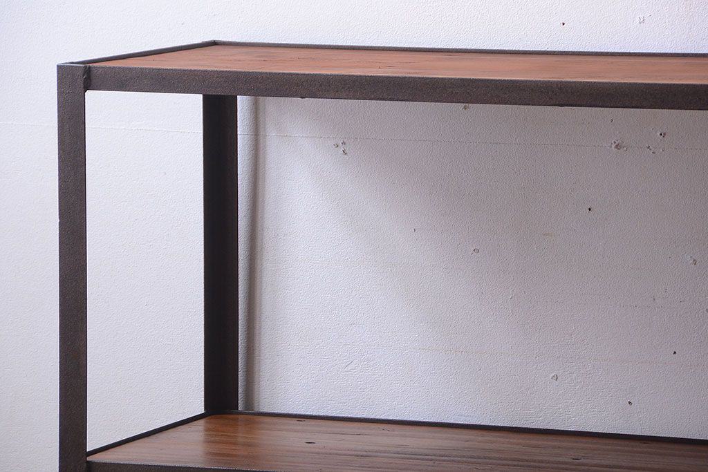 ラフジュ工房オリジナル　シンプルな背の低いアイアンラック(2)