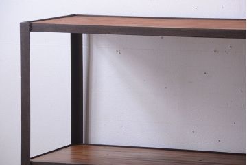 ラフジュ工房オリジナル　シンプルな背の低いアイアンラック(2)