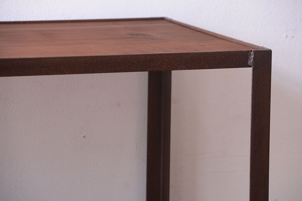 ラフジュ工房オリジナル　シンプルな背の低いアイアンラック(2)