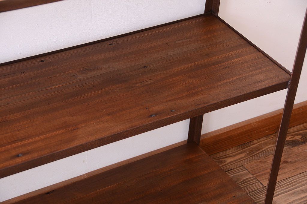 ラフジュ工房オリジナル　シンプルな背の低いアイアンラック(2)