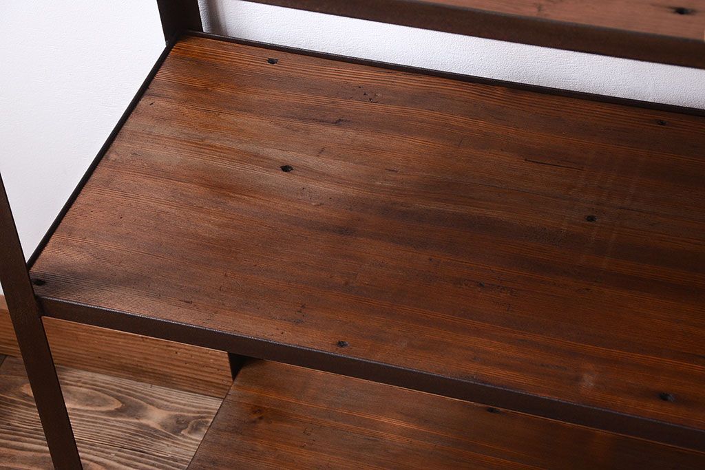 ラフジュ工房オリジナル　シンプルな背の低いアイアンラック(2)