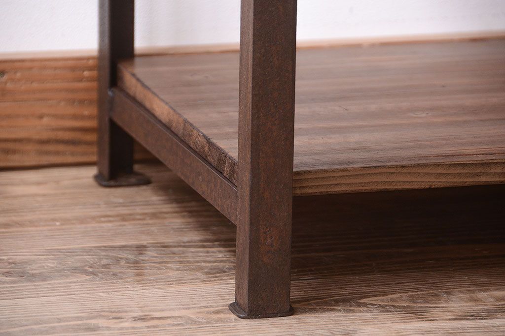 ラフジュ工房オリジナル　シンプルな背の低いアイアンラック(2)