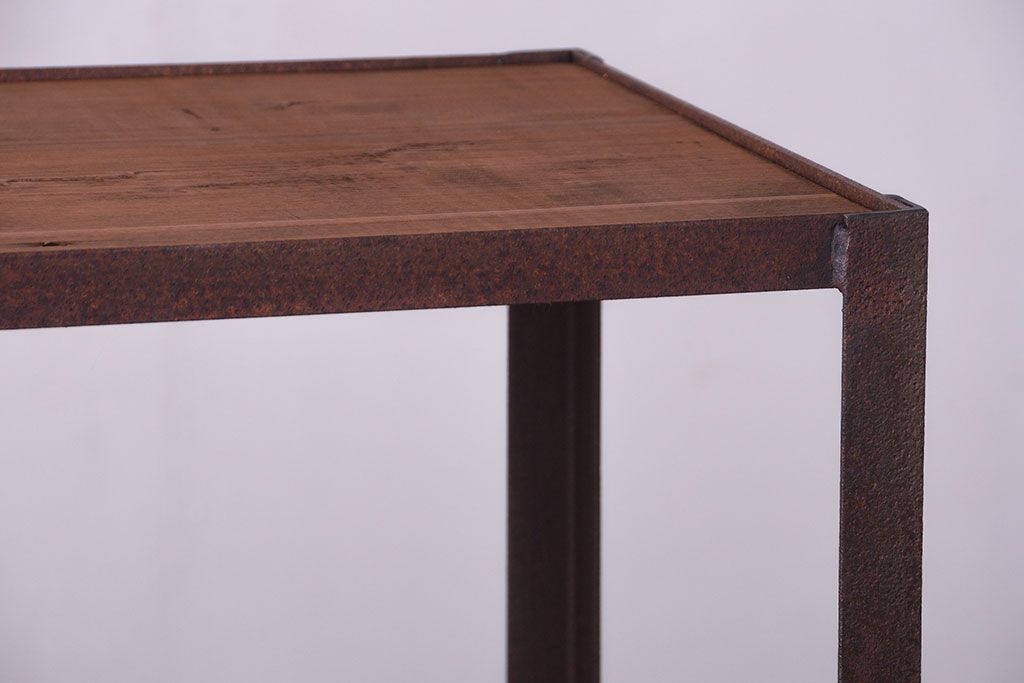 ラフジュ工房オリジナル　シンプルな背の低いアイアンラック(2)