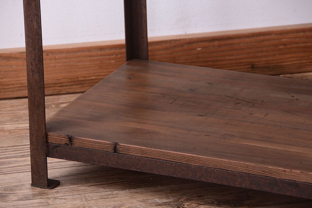 ラフジュ工房オリジナル　シンプルな背の低いアイアンラック(2)